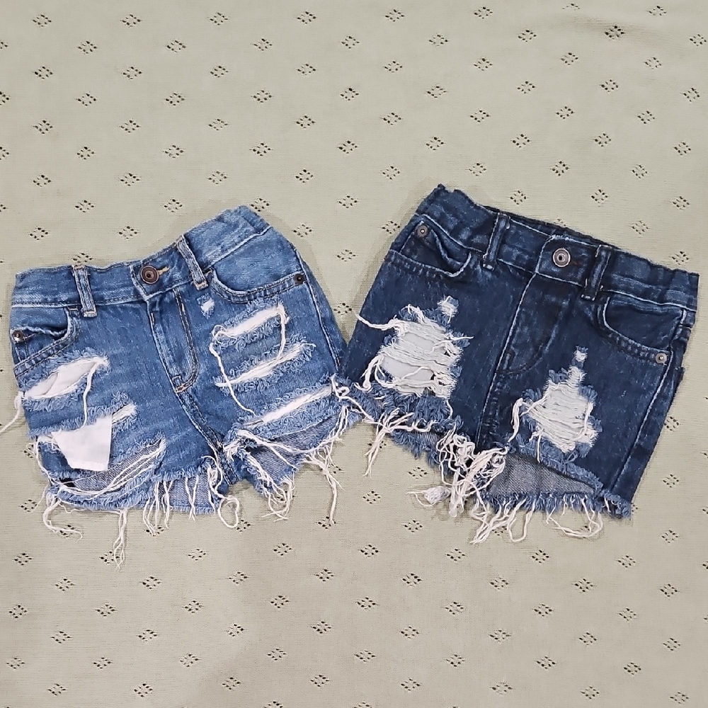 3T Custom Distressed Denim Short Set